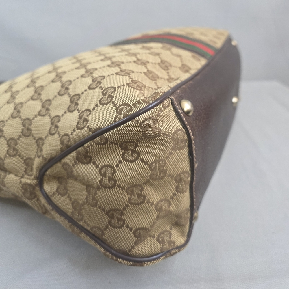 ✨️GUCCI GG Canvas Web Sherry Line Tote Bag - Picture 9 of 16
